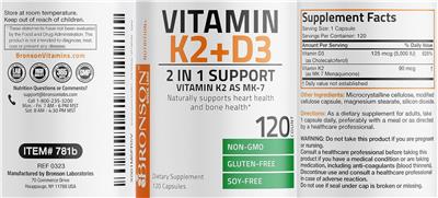 Vitamin K2+D3 label
