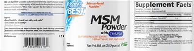 MSM Powder with OptiMSM label