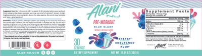 Pre-Workout Blue Slush label
