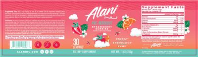 Pre-Workout Strawberry Sunrise label