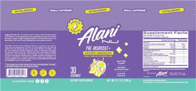 Pre-Workout+ Frozen Lemonade label