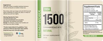 CBDA 1500 Natural label