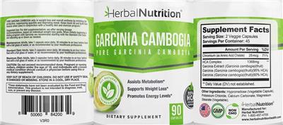Garcinia cambogia label
