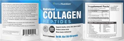 Hydrolyzed Collagen Peptides label