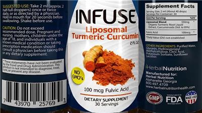 Infuse Liposomal Turmeric Curcumin label