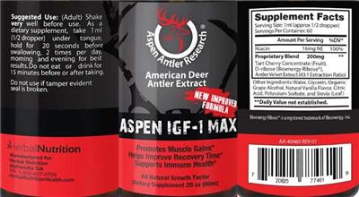 Aspen IGF-1 Max label