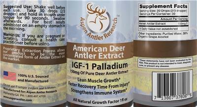 IGF-1 Palladium 150 mg label