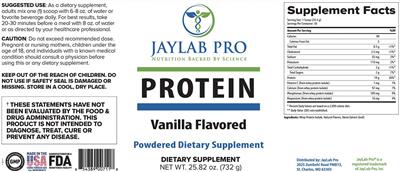 Protein Vanilla Flavored label