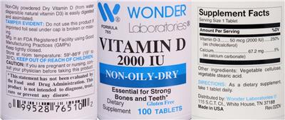 Vitamin D 2000 IU label
