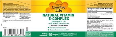 Natural Vitamin E-Complex 268 mg (400 IU) label