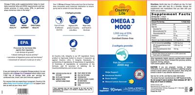 Omega 3 Mood Natural Lemon Flavored! label