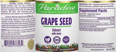Grape Seed Extract with Amla label