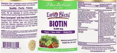 Biotin 10,000 mcg label