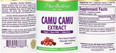 Camu Camu Extract label