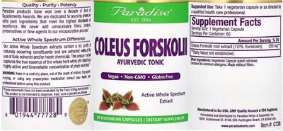 Coleus Forskolii label