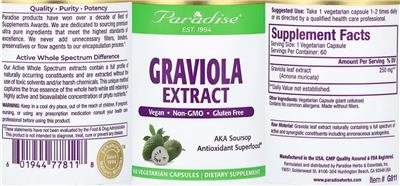 Graviola Extract label