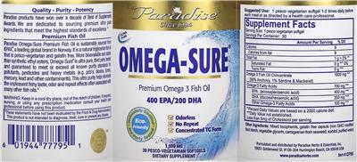 Omega-Sure 1,000 mg label
