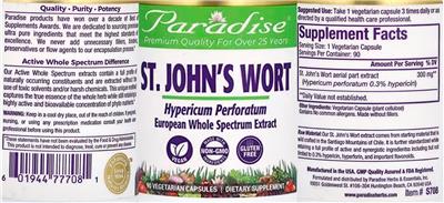 St. John's Wort label