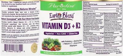Vitamin D3 + K2 label
