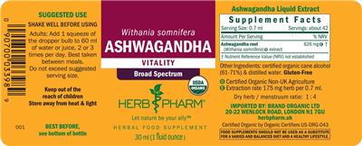 Ashwagandha label