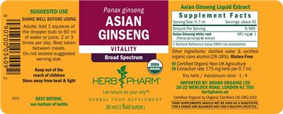 Asian Ginseng label