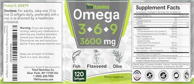 Omega 3-6-9 3600 mg label