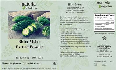 Bitter Melon Extract Powder label