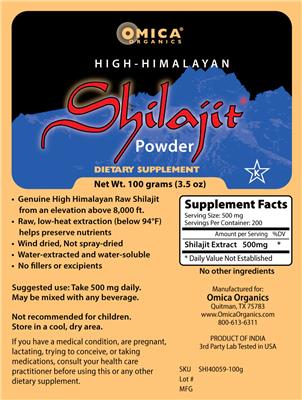 High-Himalayan Shilajit Powder label