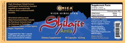 High-Himalayan Shilajit Amla 622 mg label