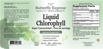 Liquid Chlorophyll Natural Mint Flavor label