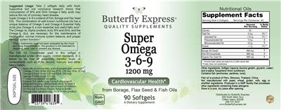 Super Omega 3-6-9 1200 mg label