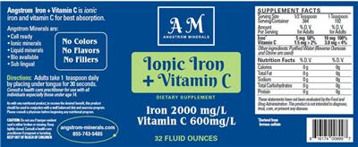 Ionic Iron + Vitamin C label