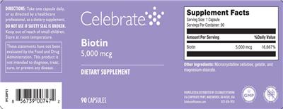 Biotin 5,000 mcg label