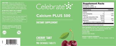 Calcium PLUS 500 Cherry Tart label