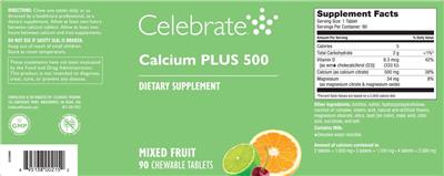 Calcium PLUS 500 Mixed Fruit label
