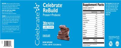 Celebrate ReBuild Chocolate label