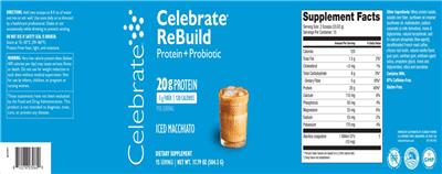 Celebrate ReBuild Iced Macchiato label