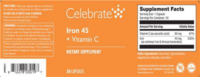 Iron 45 + Vitamin C label