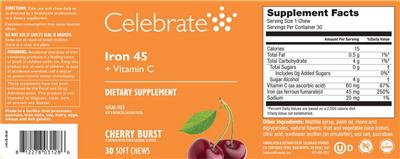 Iron 45 + Vitamin C Cherry Burst label
