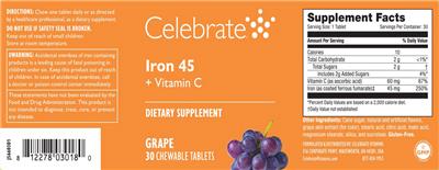 Iron 45 + Vitamin C Grape label