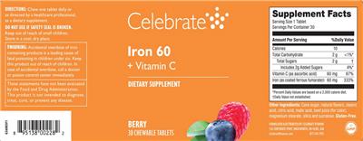 Iron 60 + Vitamin C Berry label