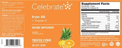Iron 60 + Vitamin C Twisted Citrus label