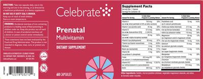 Prenatal Multivitamin label