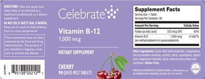 Vitamin B-12 1,000 mcg Cherry label