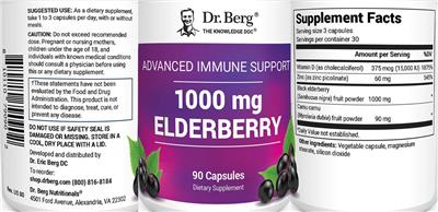 Advanced Immune Support Elderberry 1000 mg label