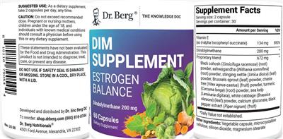 DIM Supplement 200 mg label