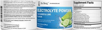 Electrolyte Powder Cucumber & Lime Flavor label