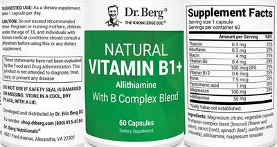 Natural Vitamin B1+ label