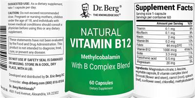 Natural Vitamin B12 label