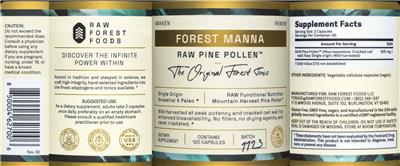 Forest Manna Raw Pine Pollen label